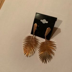 Elegant faux gold leaf earrings